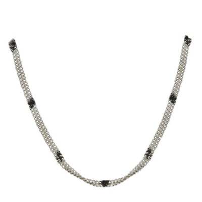 Sterling Silver Oxidized Double Chain 16 Inch