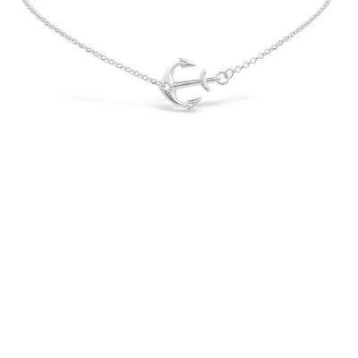 STERLING SILVER NECKLACE ANCHOR SIDEWAY