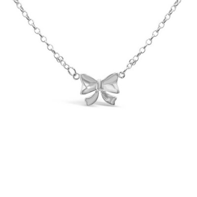 STERLING SILVER NECKLACE BUTTEFLY BOW 16 INCHES +2" EXTENSION