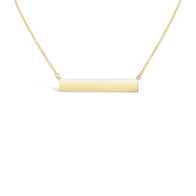 STERLING SILVER NECKLACE PLAIN GOLD PLATED BAR RHODIUM CHAIN