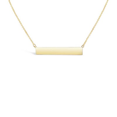 STERLING SILVER NECKLACE PLAIN GOLD PLATED BAR RHODIUM CHAIN