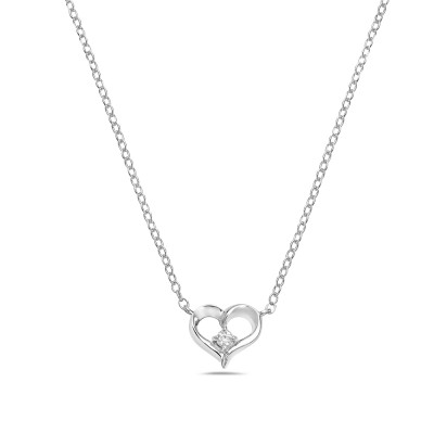 Ribbon Curled Heart Pendant Necklace
