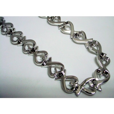 Sterling Silver Necklace Peace Heart [Rh]