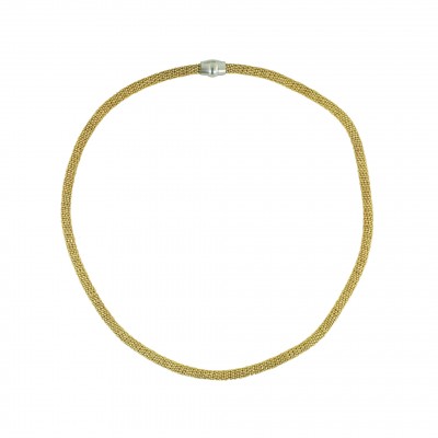 Sterling Silver Necklace Width=4.5mm Gold Plate Diamond Cut Bea