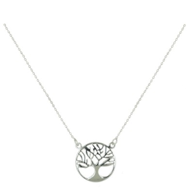Sterling Silver Necklace Tree of Life E-Coated