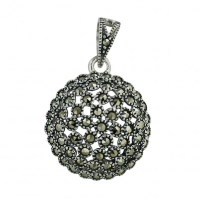 Marcasite Pendant Marcasite Doted Dome
