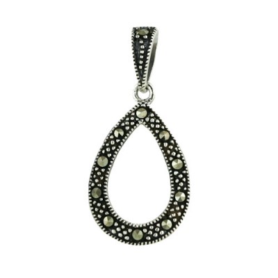 Marcasite Pendant Open Teardrop with Marcasite