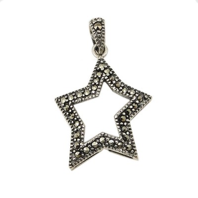 Marcasite Pendant Wave Star Hallow