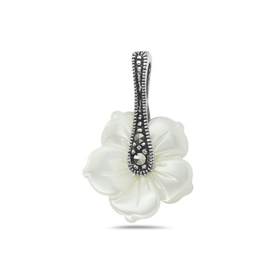 Marcasite Pendant Flower 5 Patel Mother of Pearl