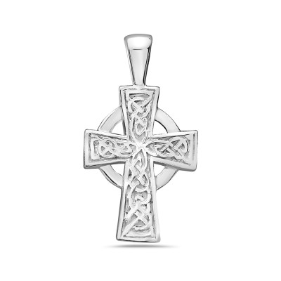 Sterling Silver Pendant Open Circle Filigree Cross--E-coated/Nickle Free