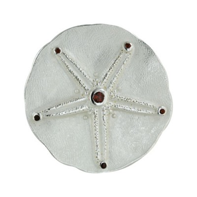 Sterling Silver Pendant Garnet Topaz Gemstone Star Round--E-coated/Nickle Free--
