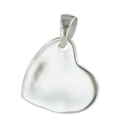 Sterling Silver Pdnt 16X16Mm Plain Floating Heart W/French Wire**