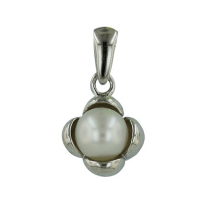 Sterling Silver Pendant 6.5-7mm White Fresh Water Pearl