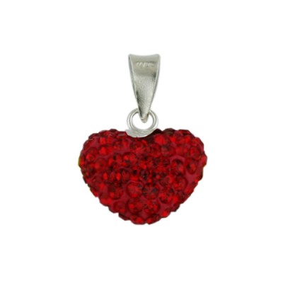Sterling Silver Pendant 13mm/8.5 (Thickness) Puffy Heart with Lig