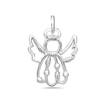 Sterling Silver Pendant Angel with Halo E-Coat