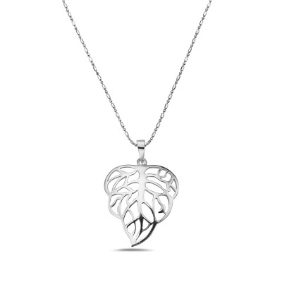 Sterling Silver PENDNAT PLAIN OPEN VEIN LEAF