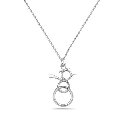 Sterling Silver PENDANT PLAIN OPEN SNOWMAN