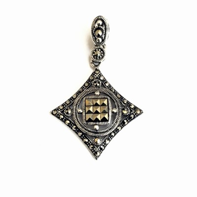 MS PENDANT DIAMOND FILIGREE SQUARE CUT MARCASITE C