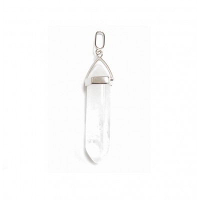 Sterling Silver Pendantgenuine Clear Crystal Spear