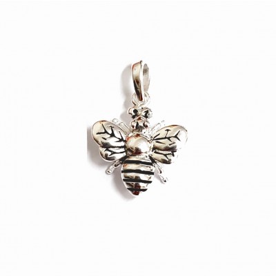 Sterling Silver PENDANT BEE OXIDIZED LINE ON WING AND BODY