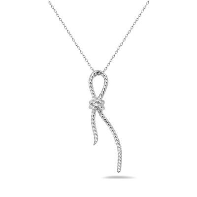 Sterling Silver PENDANT KNOT ON ROPE E-COATED