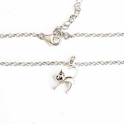Sterling Silver ANKELET KITTY WITH UP TAIL CHARM-7S-119