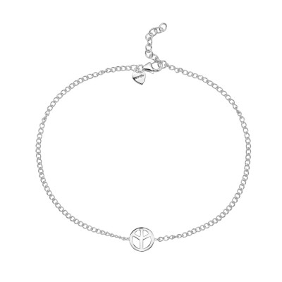 Sterling Silver ANKLET PEACE SIGN CHARM