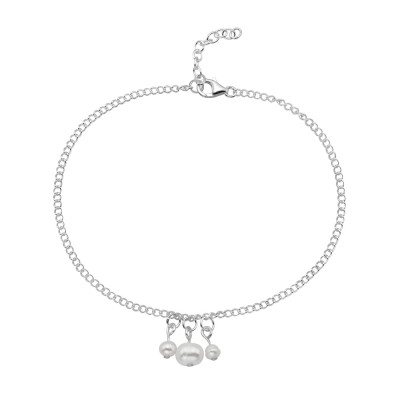 Baby Triplet Freshwater Pearl Chain Anklet