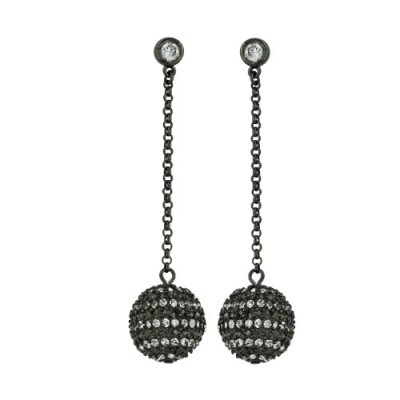 Brass Earg 2 Pave Fireball Dangle Bk Plating