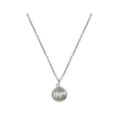 Sterling Silver Necklace Hope Cut Out 15 mm 18 Inches