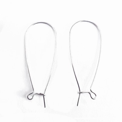 SS EARRING PART KIDNEY HOOKS LARGE RHODIUM