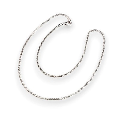 Sterling Silver Chain Popcorn By Weight (Rhodium Plating) 16"/ 18" (Pc190)
