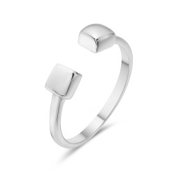 Sterling Silver RING OPEN SQURE BOX AT TIPS