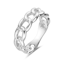 Sterling Silver RING PLAIN CUBAN LINK