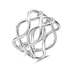 Sterling Silver RING NET LINE 4 WAVY LINE