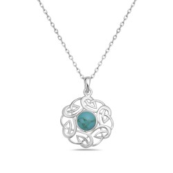 Sterling Silver PENDANT CELTIC KNOT AROUND ROUND RECONSTITUENT