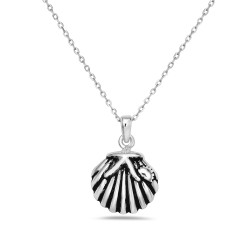 Sterling Silver PENDANT SHELL WITH STARFISH TOP