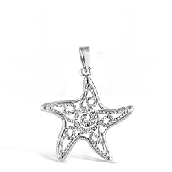 Sterling Silver PENDANT OF STARFISH WITH CLEAR CZ