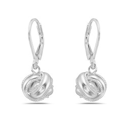 Sterling Silver EARRING LEVER BACK WIDE BAND KNOT E-COAT