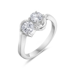 Stainless Steel Ring 5mm Round Clear Cubic Zirconia -2 by Pass