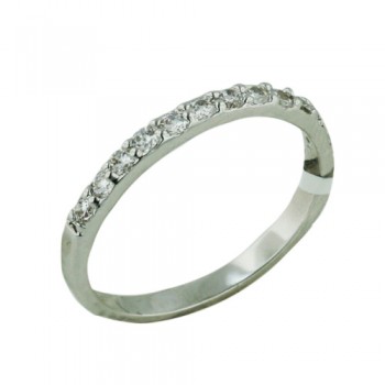 Brass Ring Eternity Band Half with Clear Cubic Zirconia - 8