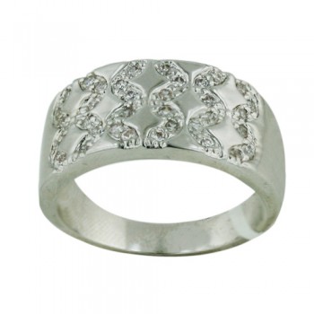 Brass Ring Clear Cubic Zirconia Form “8” Design - 8