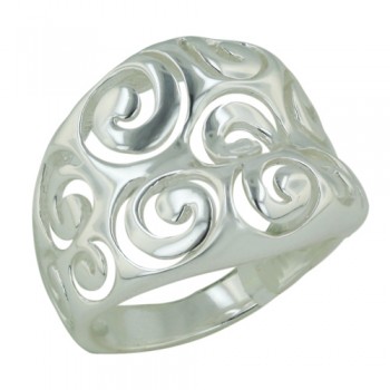 Brass Ring Open Cloud on Concave Band - 8