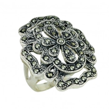Marcasite Ring Open Pave Marcasite Flower