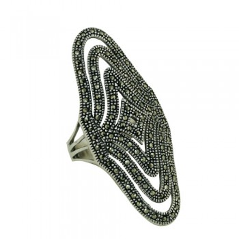 Marcasite Ring Pave Marcasite Long Oval