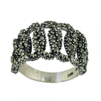 Marcasite Ring Open Pave Marcasite Marquis Links