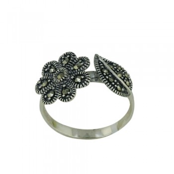 Marcasite Ring of Flower and Leaf