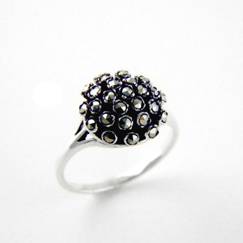 Marcasite RING FORM HALF BALL SHAPE-SMALL VERSION