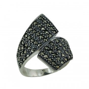 Marcasite Ring Marcasite Paved Wide Bypass