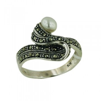 MS Ring 5Mm Fwp Marcasite "S"